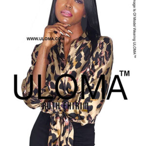 ULOMA™ ANIMAL PRINT TIE FRONT BLOUSE!